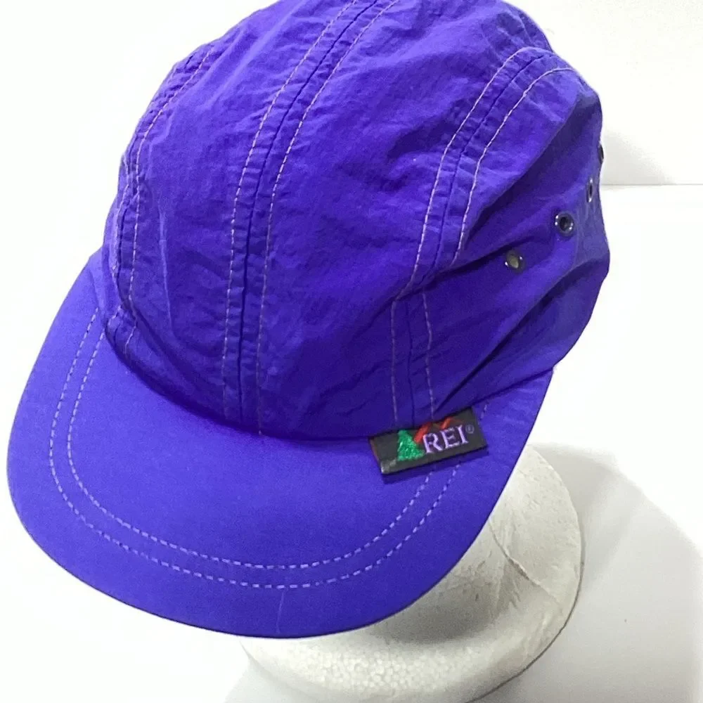 Vintage REI Purple and Teal Nylon Athletic Hat Boys Made In USA